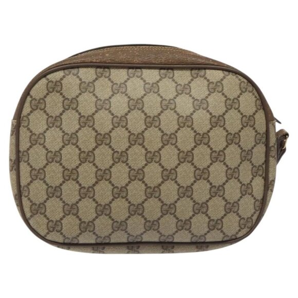 GUCCI GG Supreme Web Sherry Line Clutch Bag PVC Beige - Picture 3 of 15
